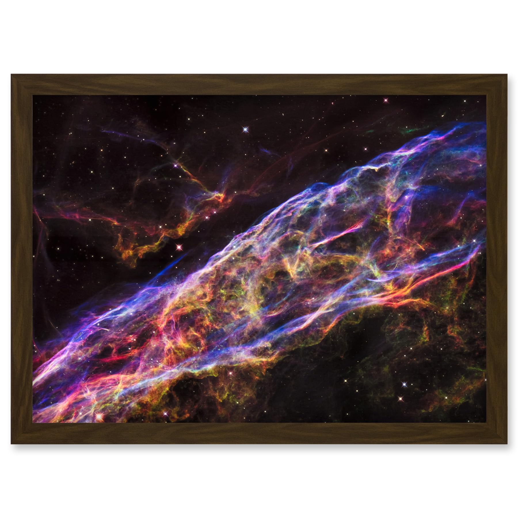Artery8 Hubble Space Telescope Image Veil Nebula Supernova Remnant Blast Wave Stunning Massive Star Debris Remains Artwork Framed A3 Wall Art Print