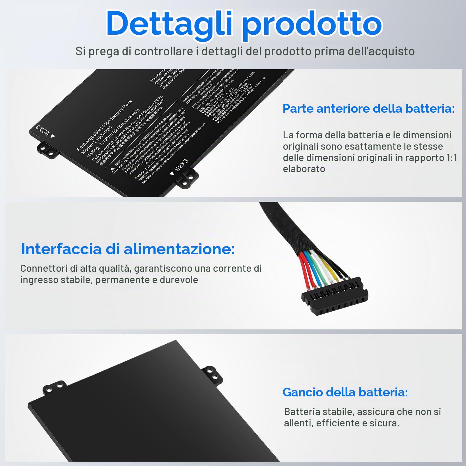 ASUNCELL 7.72V/48Wh L16C4PB1 Batteria per computer portatile per Lenovo Yoga 720-13.3" Series Yoga 720-13IKB Yoga 730-131WL Yoga 730-13lKB, L16C4PB1 L16L4PB1 L16M4PB1 5B10M52738