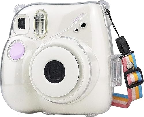 Rieibi Funda para cámara instantánea Fujifilm Mini 7+, funda protectora de PP con correa de hombro extraíble