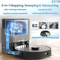 Vista 2 de Robot Vacuum and Mop Combo, Self-Emptying, 60-Day Capacity, Schedule, 180mins Runtime, Home Mapping, Wi-Fi/App/Alexa/Remote, Robotic Vacuum Cleaner