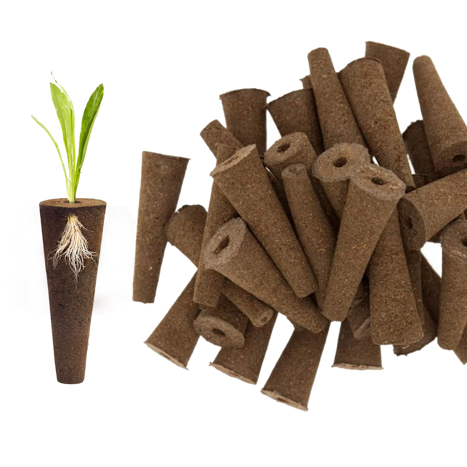 NYOSLB 100PCS Grow Sponges for Hydroponics, Hydroponic Sponge Replacement Seed Starter Pods Root Growth Sponges Refill Pods for Hydroponic Growing Sponges to Tomatoes Strawberries Basil Mint & Herbs