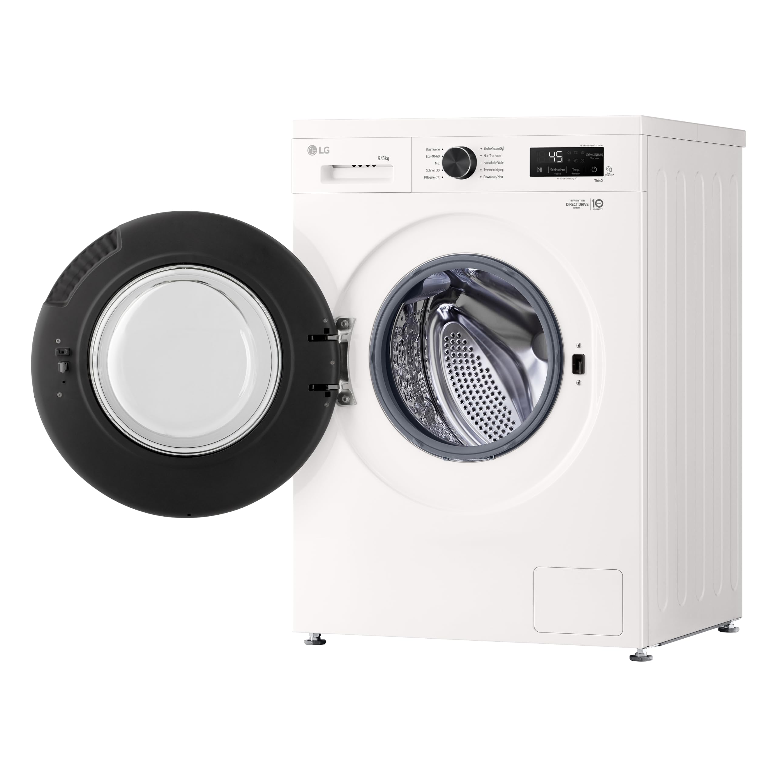 LG W4WB3095Y Waschtrockner (9 kg Waschen/5 kg Trocknen, Energieeffizienzklasse A/E 1.300 U/Min.) mit Steam, AquaLock und 6 Motion, Weiß