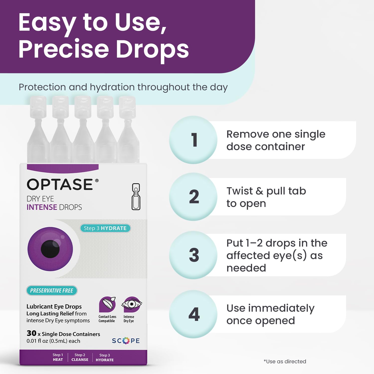 Optase® Dry Eye Intense Drops, 30 Single Dose Vials — Amazon image 6