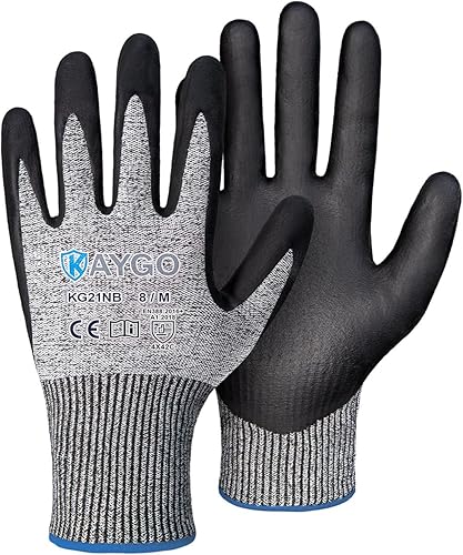 Guantes resistentes a cortes, revestimiento de nitrilo de microespuma, nivel de corte ANSI A3, rendimiento de agarre superior, duraderos, guantes de