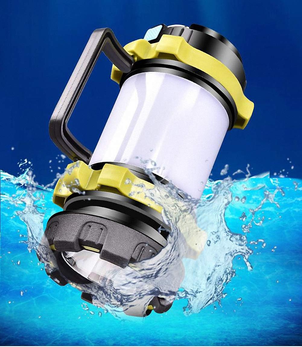 Multifunction New Ultra Bright LED Rechargeable Camping Lantern with Hanging Outdoor Waterproof Flashlight for Hiking Fishing Power Cuts and More