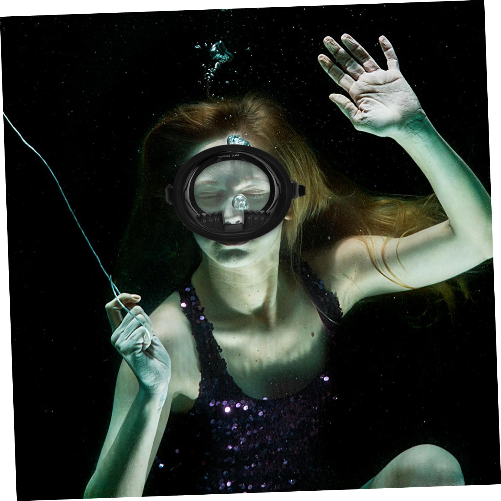Anneome Gafas de Buceo Antivaho de Visión Amplia Máscara de Buceo de Silicona y Vidrio Templado Cómoda y Estanca para Natación