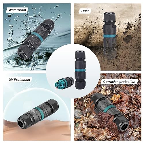 Miniatura 4 de Caja de conexiones eléctricas IP68 impermeable para exteriores, conector de cable, para reparación y extensión de cables, cable M20 de 2 vías de 2