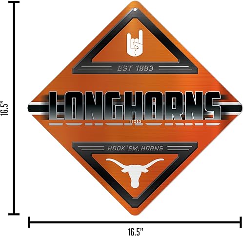 Miniatura 207 de Rico Industries NCAA - Letrero de metal estándar de 16.5 x 16.5 pulgadas, decoración del hogar, dormitorio, oficina, cueva de hombre