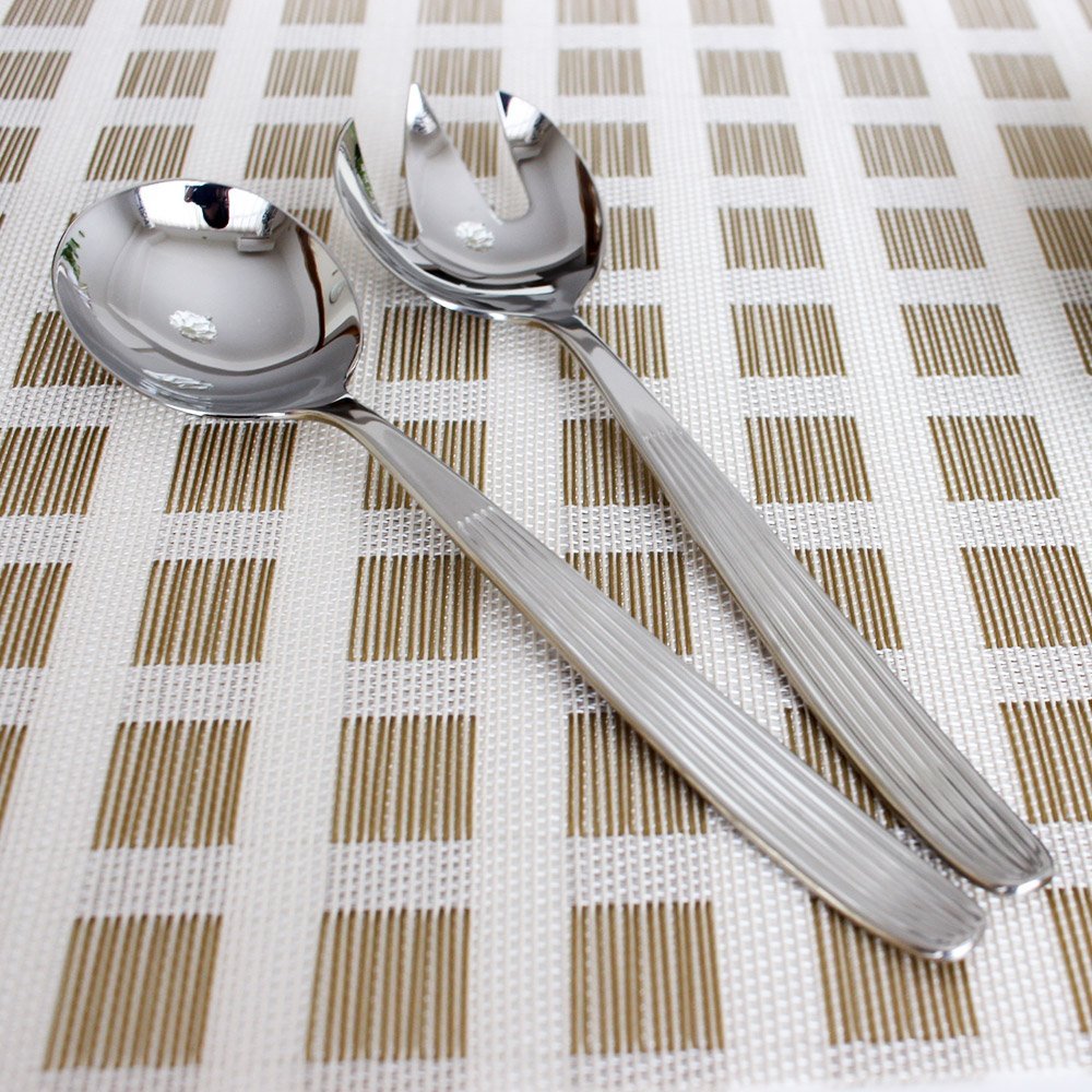 Iittala Scandia Salatbesteck Servierset 2tlg. aus Edelstahl hergestellt, spülmaschinengeeignet in der Farbe Silber, Länge: 23 cm, 1016517