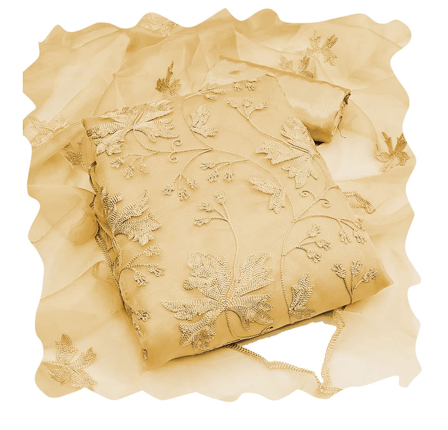 HMP Fashion Womens Organza silk muilty work dress material salwar suit piece