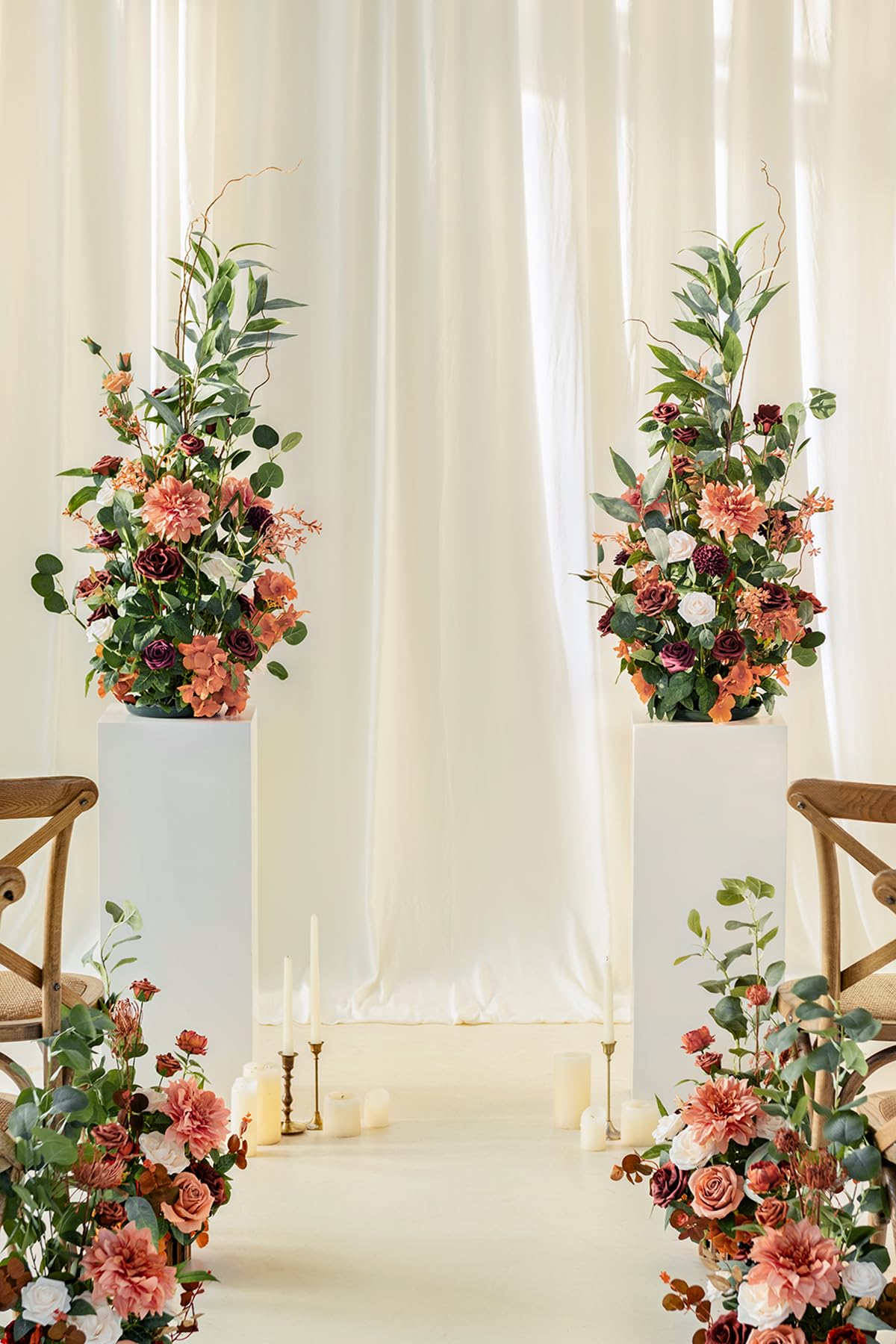 Composizioni Floreali Matrimonio Ling's Moment - Set 2 Pezzi Autoportanti | Fiori Seta 104cm