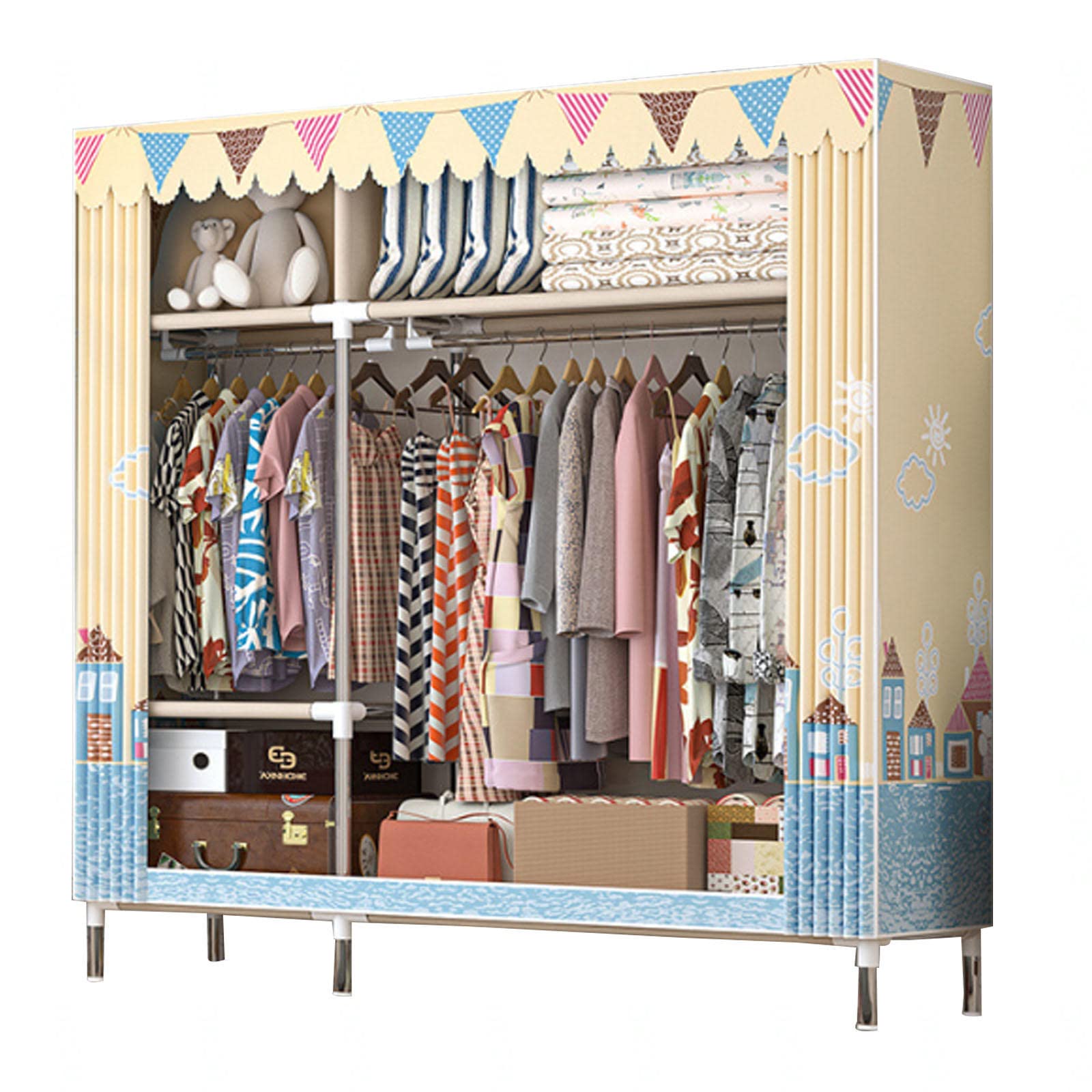 Organisateur de Rangement pour Placard à Vêtements Garde-Robe en Toile Portative
