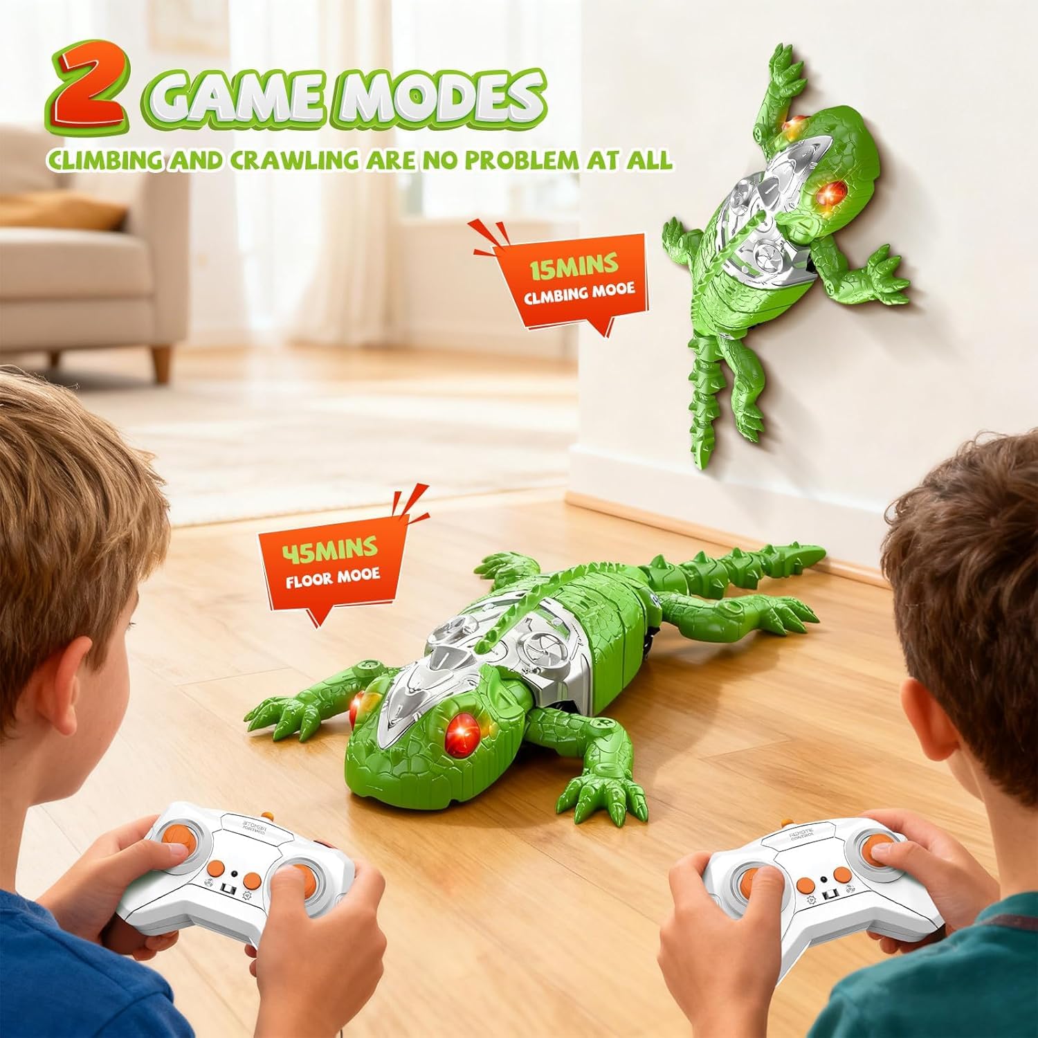 Gecko Ferngesteuertes Klettertier – Realistische ferngesteuerte Eidechse, Bewegung an Wänden und Glas, interaktives Spielzeug für Kinder – CLIMBKO