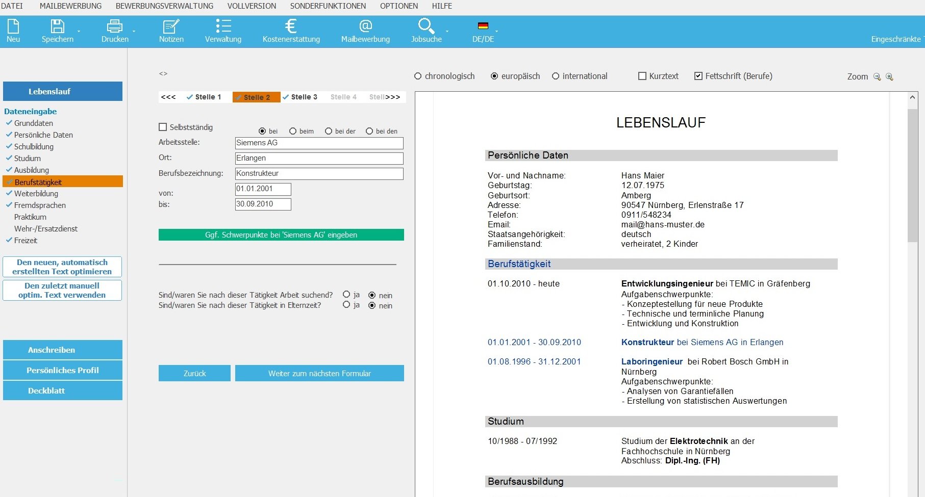 BEWERBUNGSMASTER professional 2026 | Windows-Software | Lebenslauf + Schreiben + Profil + Deckblatt | Mailbewerbung | Moderne Designs | Sichere Datenspeicherung auf PC | KeyCard mit Download + Code