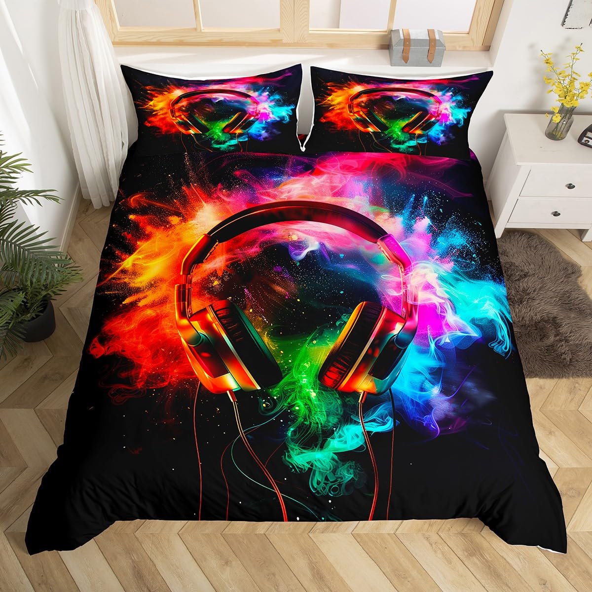 Housse de couette ciel étoilé décorative pour la chambre des adultes et adolescents rêveurs