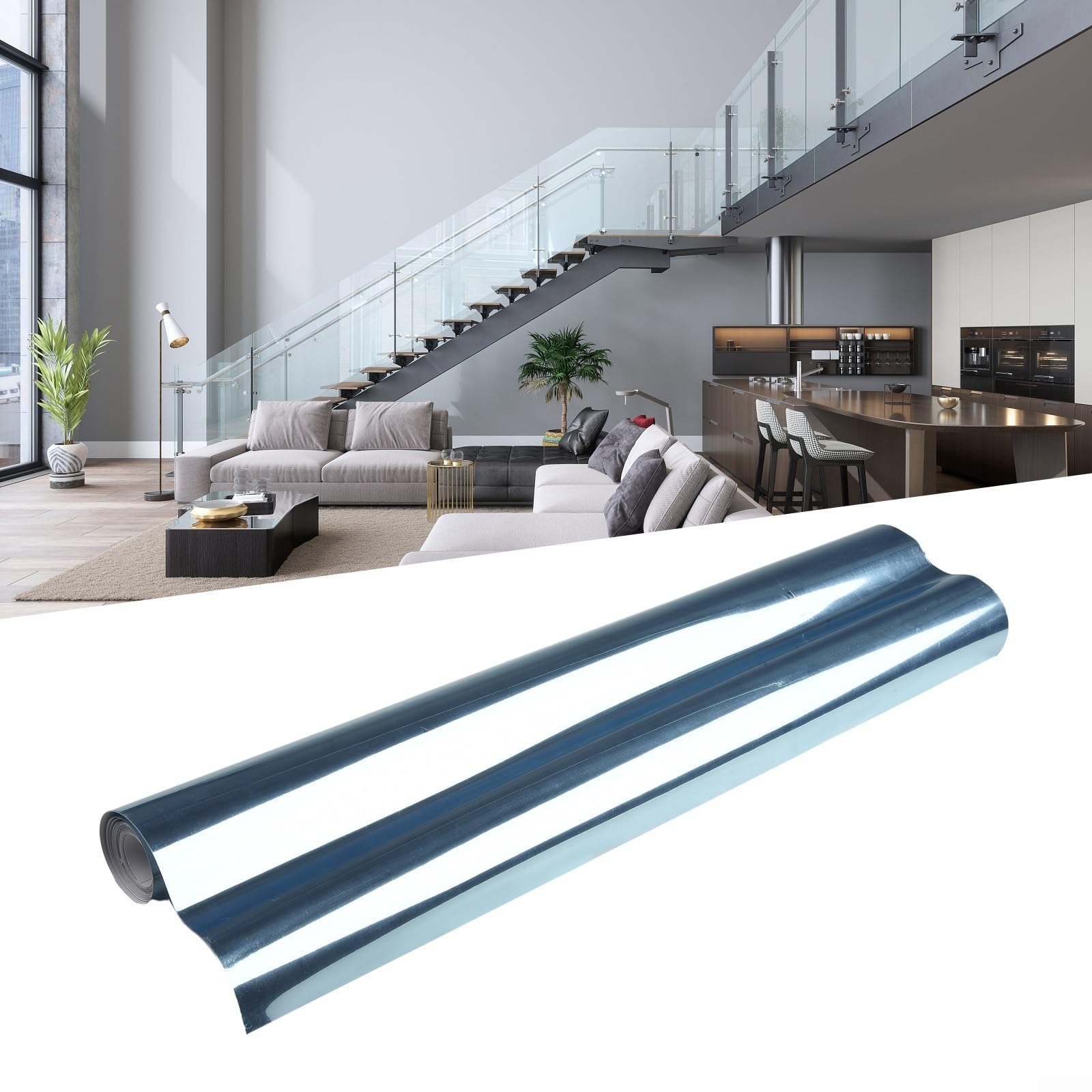 ReachMall Specchio Autoadesivo, Specchio Acrilico Specchio Piastrelle Specchio Adesivi da Parete 200 x 60 cm (4 Pezzi), EHKMYRKCUA38385YR3Y8BUN46
