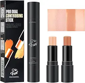 Bastão de Contorno e Iluminador 2 em 1, Chic Fun (#02, 2 Em 1)