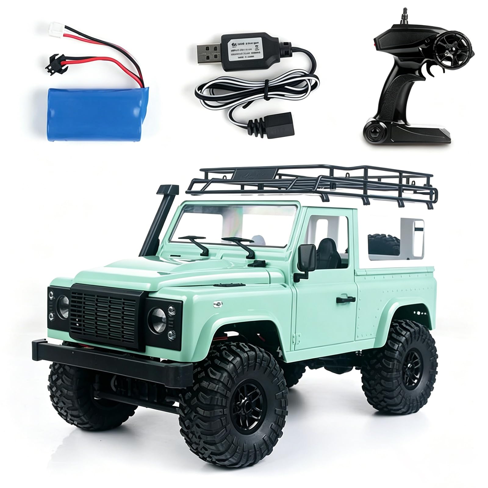 Goolsky MN-D90 Rock RC Crawler 1/12 4WD 2.4G Camion Télécommande à Grande Vitesse de la Voiture de Camion de Route RC a mené la lumière RTR (Bleu)