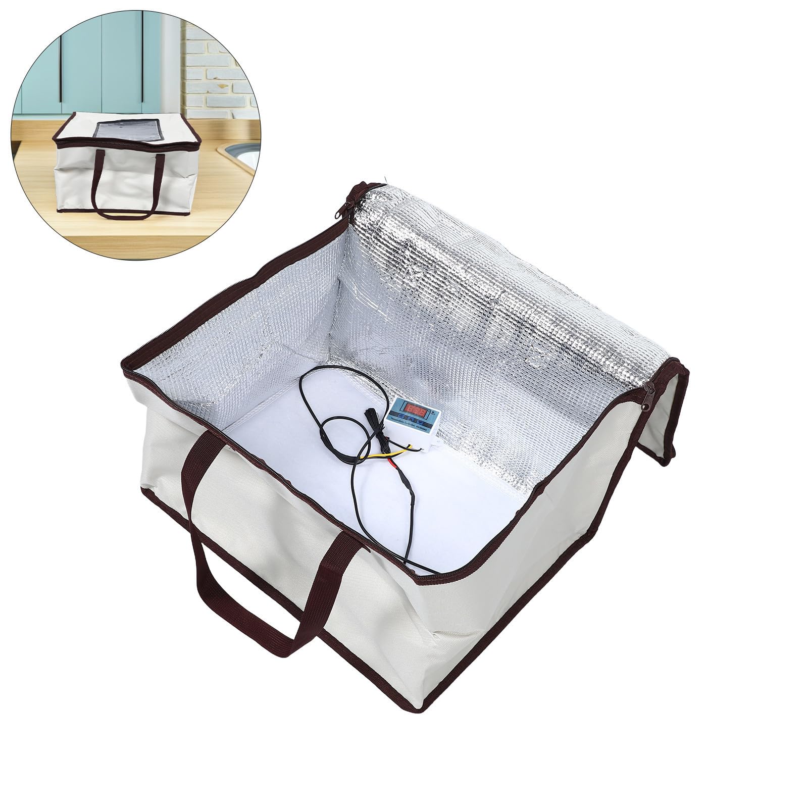 Mobestech Scatola per Lievitazione Impasto Riscaldamento e Controllo Temperatura Preciso, Contenitore Beige per Pane e Pizza, Facile da Pulire, per Lievitazione Casalinga