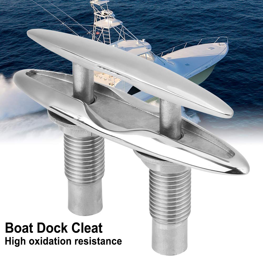 KIMISS Ordentliche Klampe andocken Bootsanlegedock Ordentlich Klampe Offene Basis Bootsklampe, Dockklampe Alle 316 Edelstahl Bootsanlegezubehör(6")