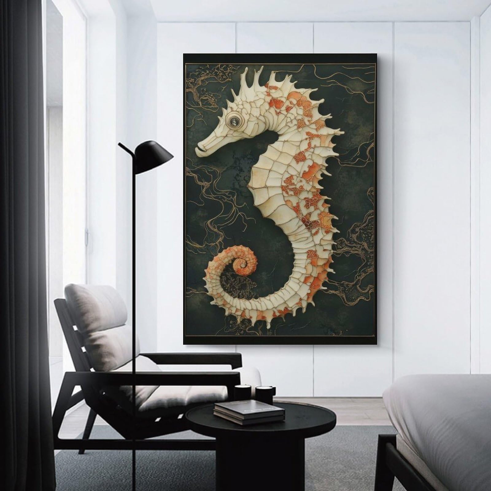 Junmoney Unframe-Style-11 Seahorse Art Canvas Art Print 20X30inch(50X75cm), For Apartment Walls, Studios Or Work Areas, An Easy Choice For New Home Styling