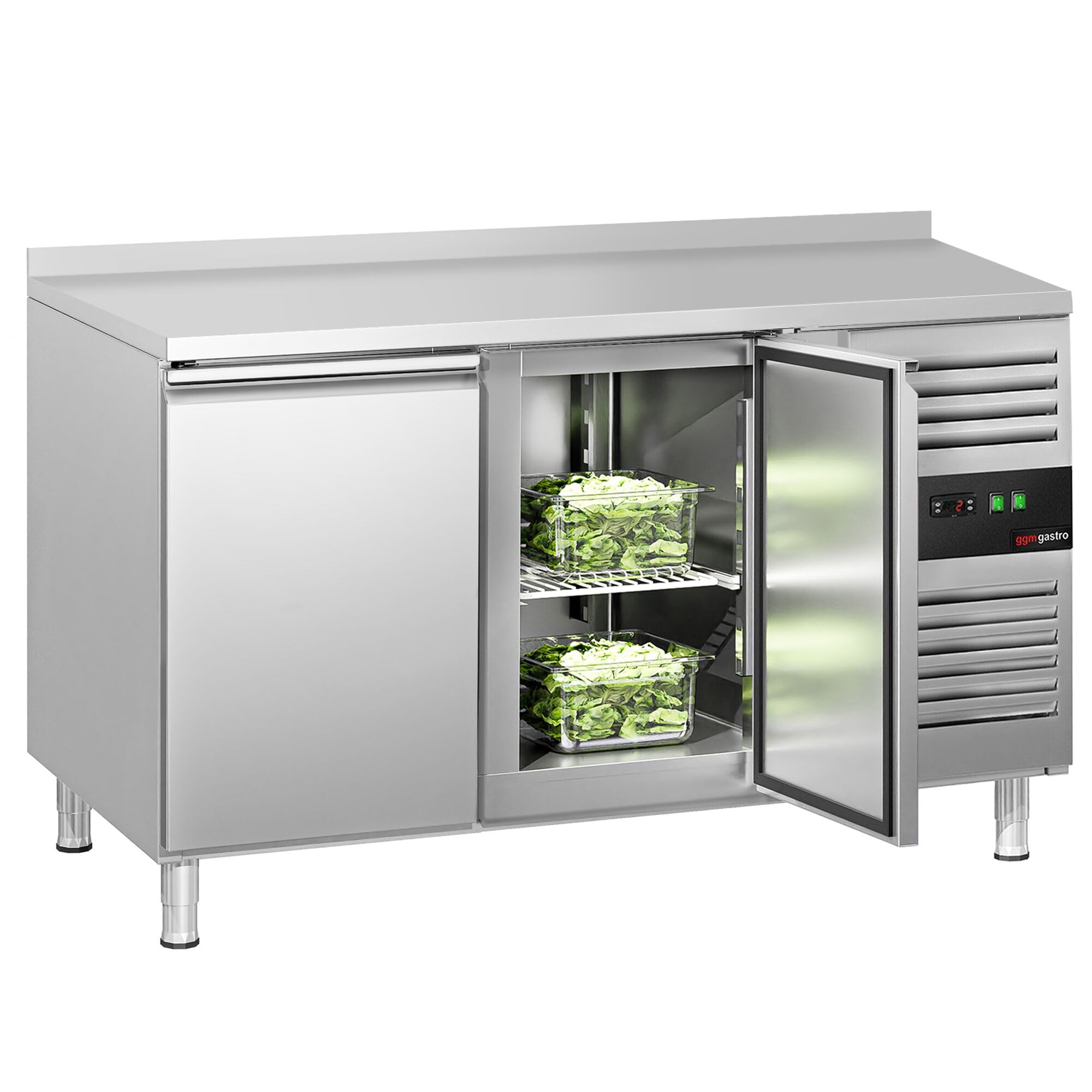 GGM Gastro KTS147AND | Tavolo refrigerante ECO – 1360 x 700 mm – con 2 ante & con alzata