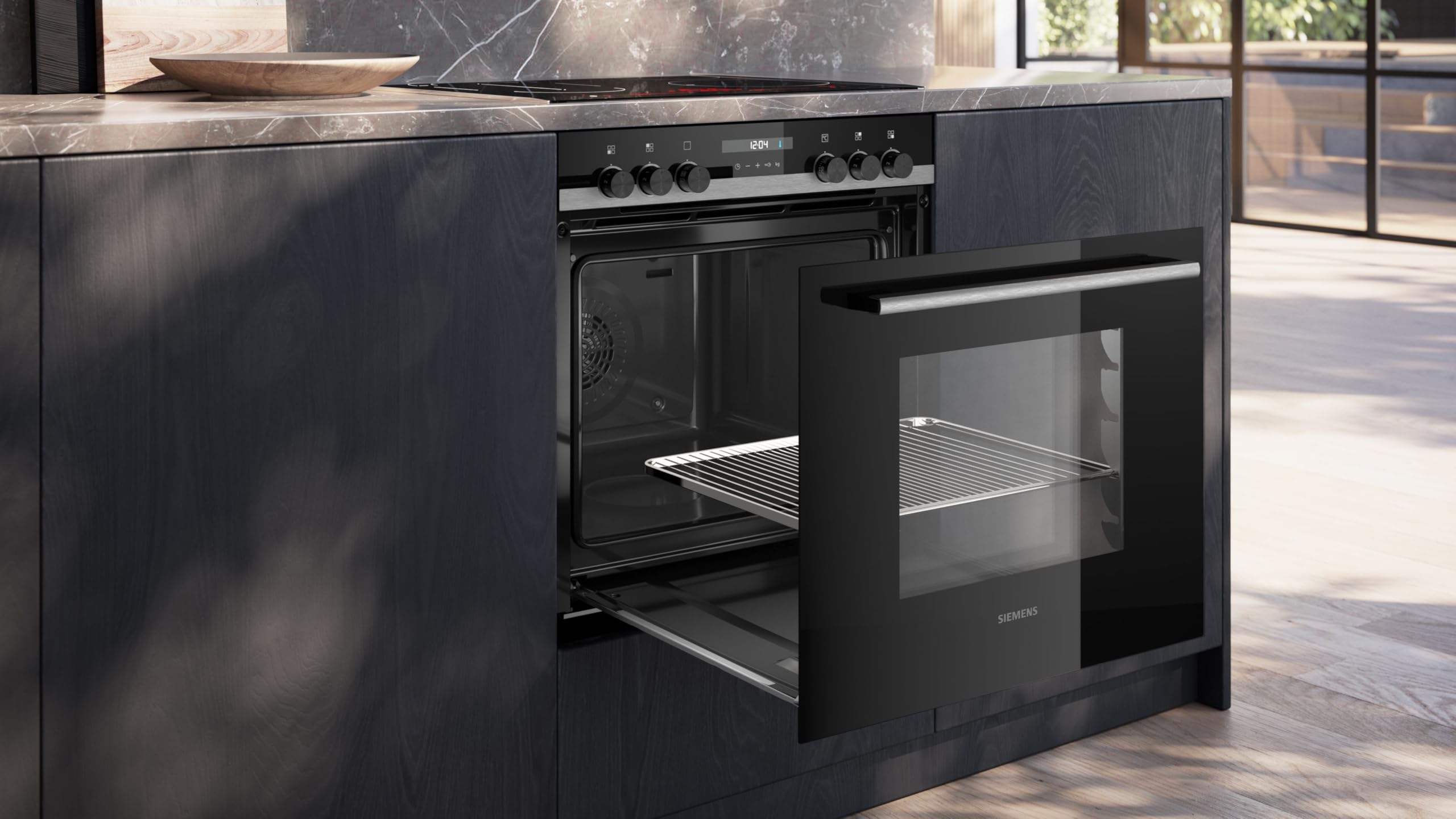 Siemens iQ500 Einbauherd Set mit Induktionskochfeld 60 x 60 cm EQ522IB01 | Schnellaufheizung, Automatisch zu perfekten Ergebnissen, Gleichmäßige Hitzeverteilung, Für eine schnelle Reinigung