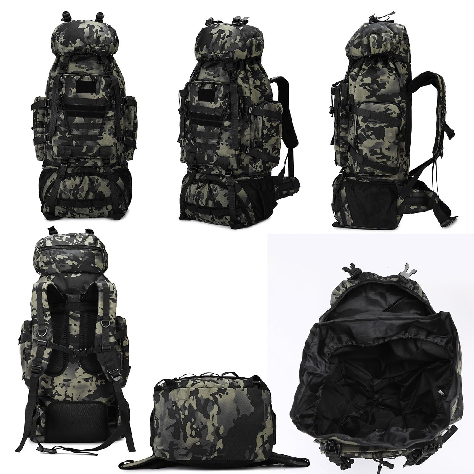 80L torba alpinistyczna Climb plecaki taktyczne duży plecak na zewnątrz piesze wycieczki torby podróżne kempingowe(Jungle camouflage)