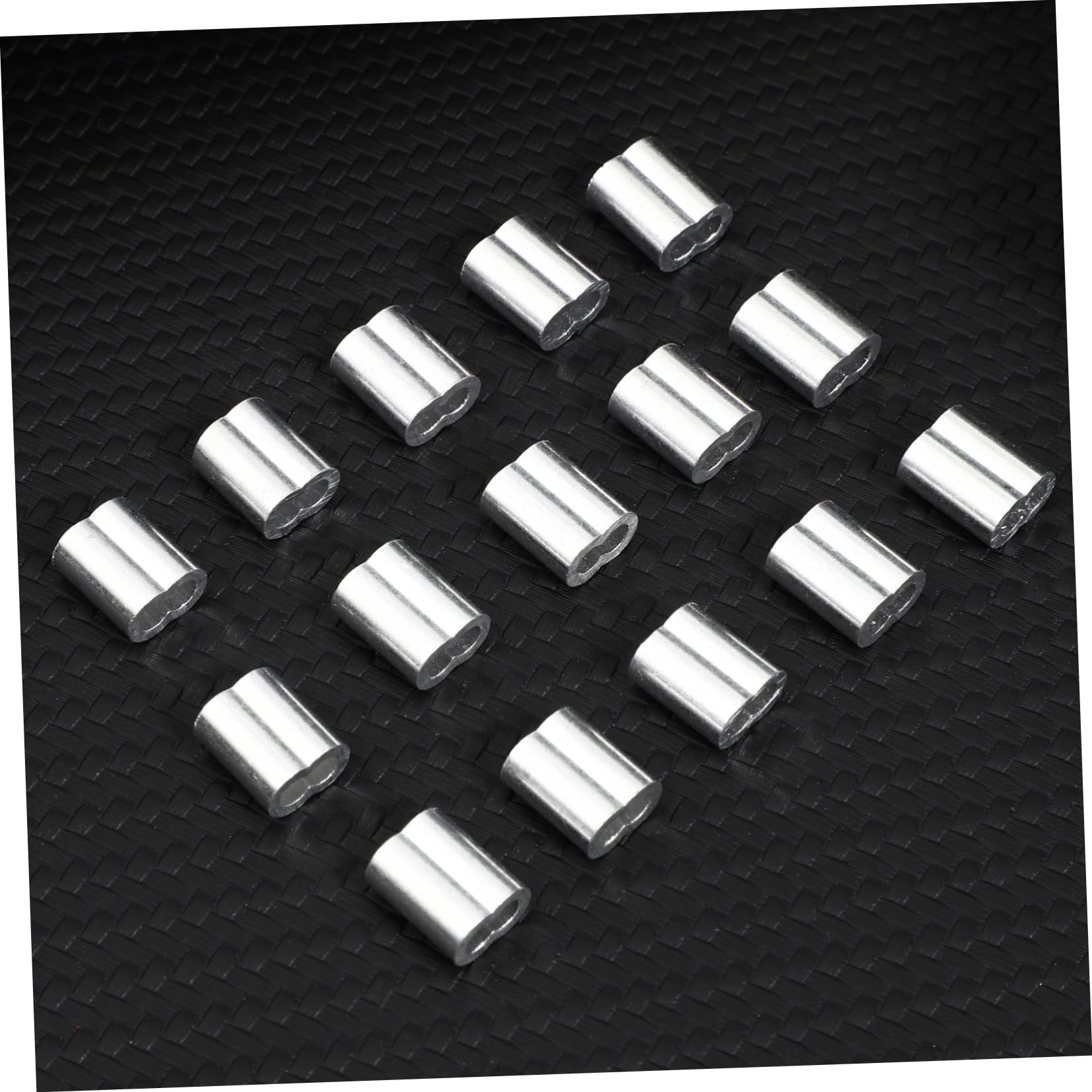 MUCKLILY 100 Pcs Cable Crimps Cable Clip Wire Sleeves Cable Collar Wire Fitting Silver