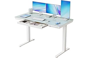 BANTI Electric Height Adjustable Standing Desk with Drawer USB and USB-C