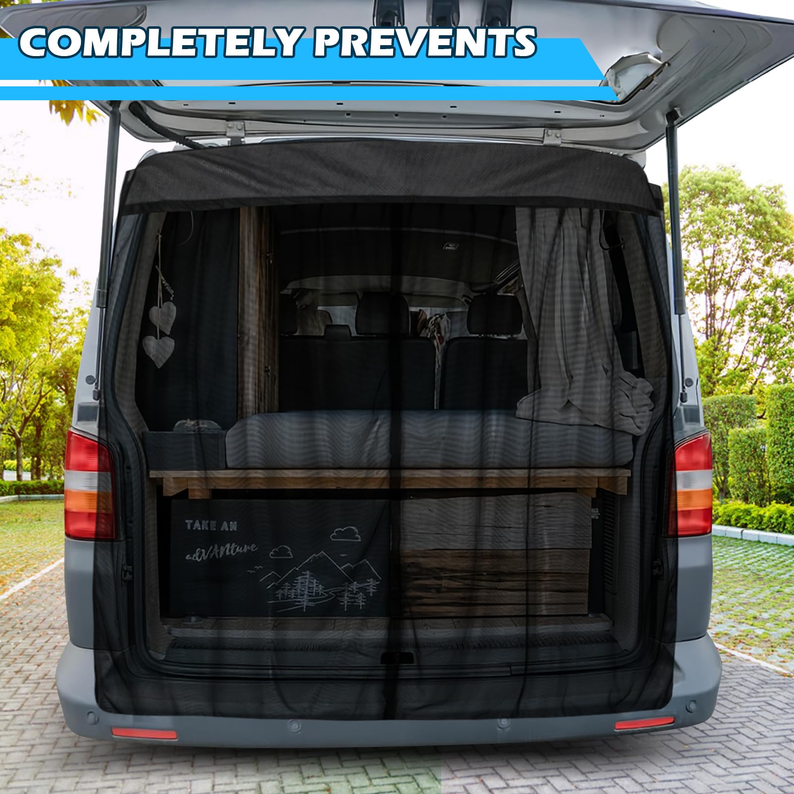 Red de insectos de repuesto para VW T4 1999-2003, puerta trasera, mosquitero magnético, transpirable, para camping al aire libre