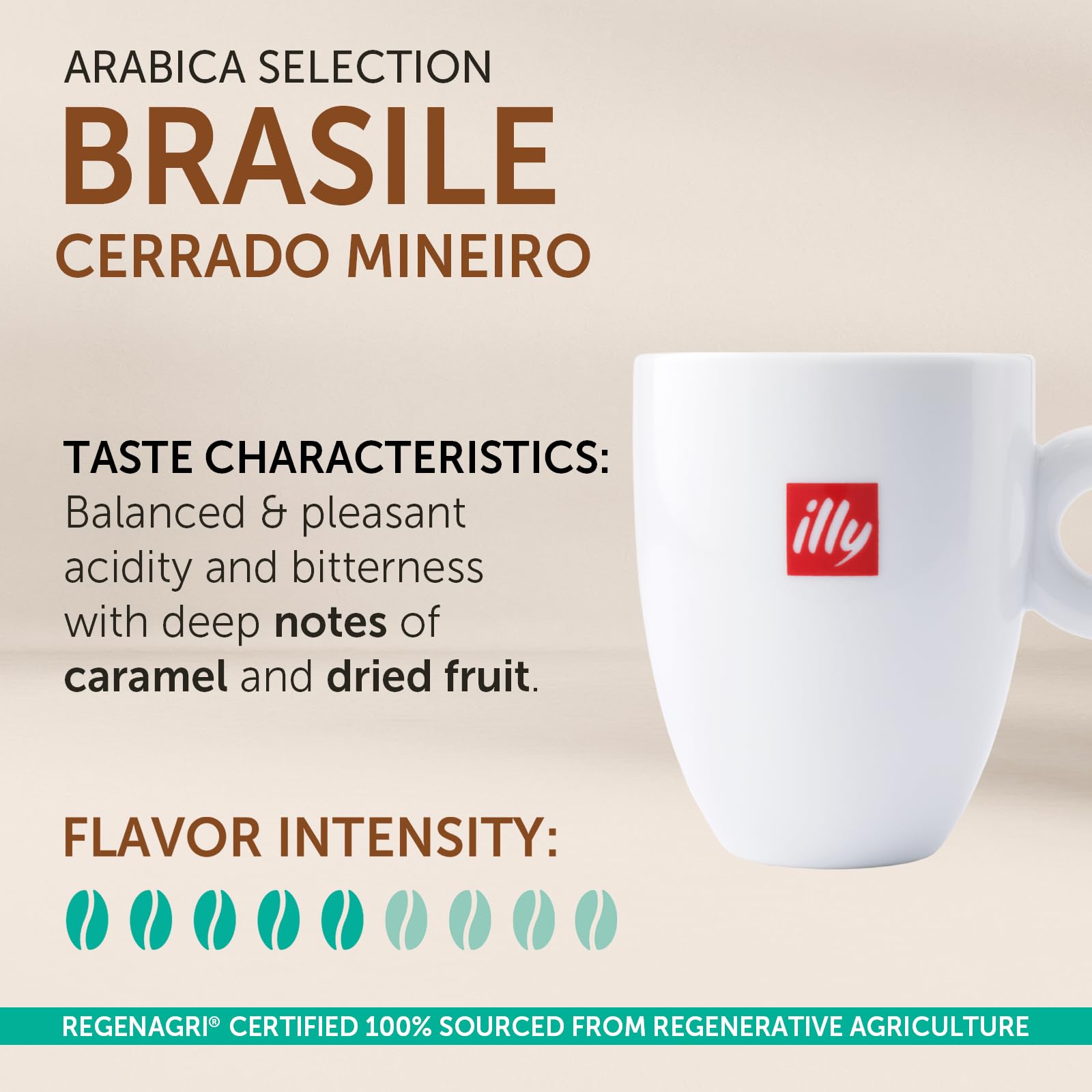illy Arabica Selections Brasile - Cerrado Mineiro Ganze Kaffeebohnen, Kaffee aus regenerativer Landwirtschaft, 250 g (1er Pack)