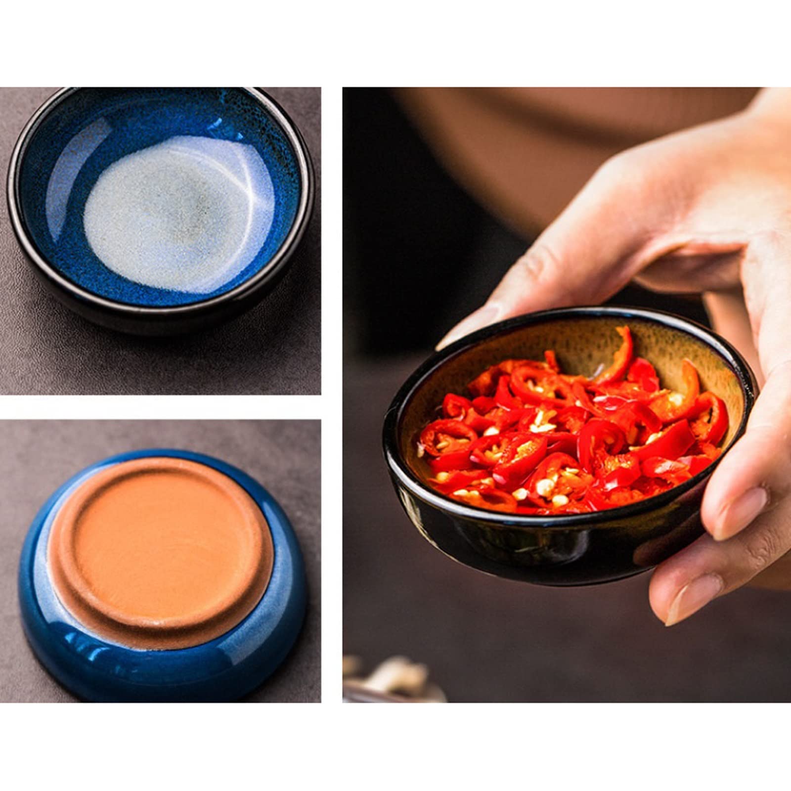 Dessertschalen Dip-Saucenschale 2 Pcs Keramik Butter Gewürzsauce Schale Sushi Platte Home Hot Pot Dip Schale Essig Soja Schale Schale Dip/Dip-Schüsseln Schüssel Set,