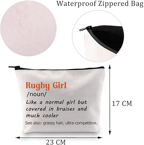 Miniatura 4 de MBMSO Bolsa de maquillaje para niñas, bolsa de cosméticos de rugby, regalos divertidos de definición de rugby para jugadores de rugby, bolsa de