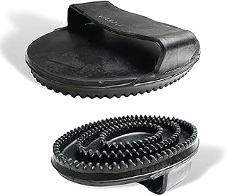 Gummistriegel für Fellpflege, Reinigung und Massage – Bürste, Striegel mit Gummilasche ideal für Pferde, Hunde, Katzen für Gesundheit und Wohlbefinden (1x Erwachsene) product image