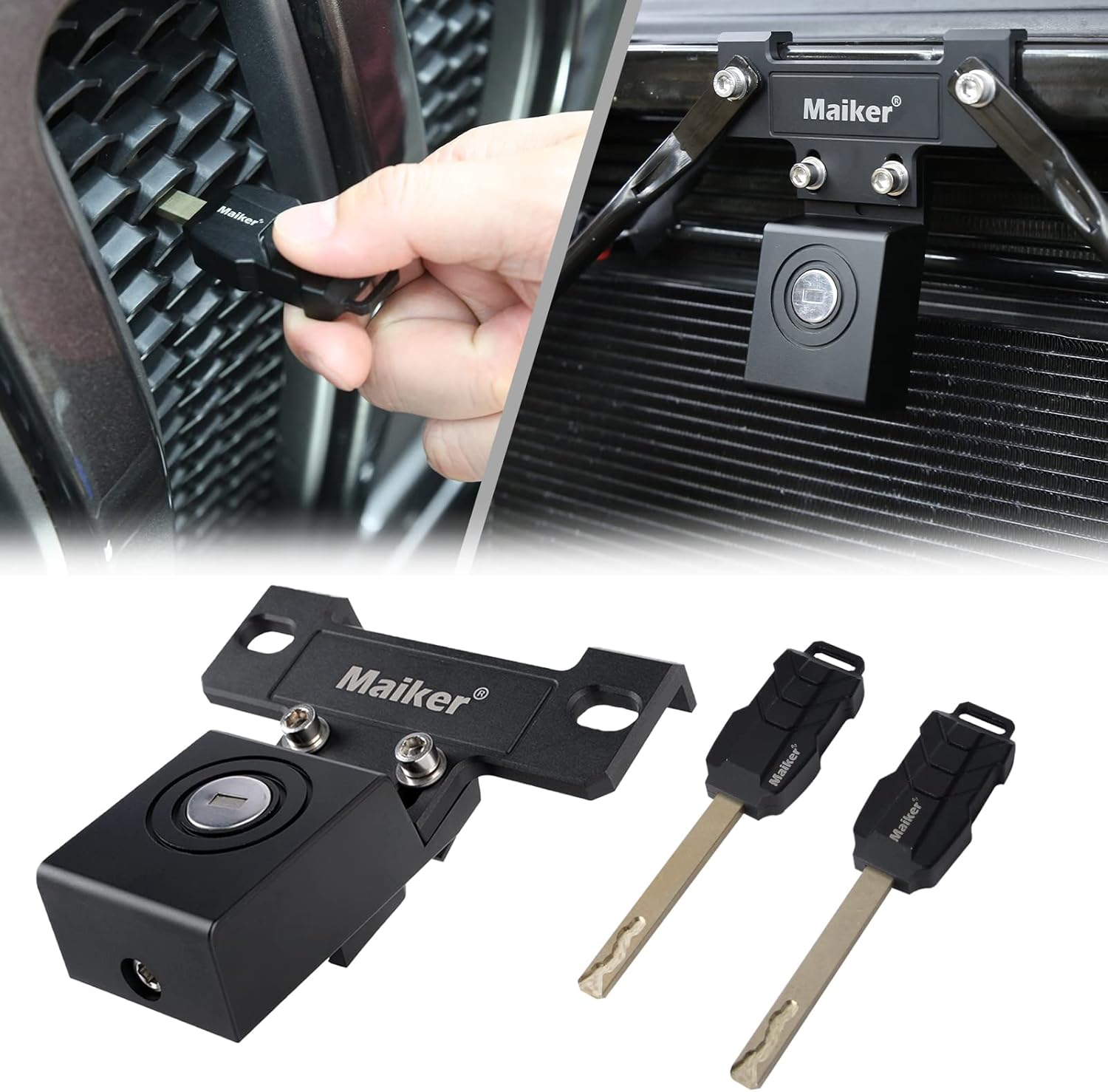 MAIKER Hidden Hood Latches Latch Locking Hood Catch Kit for 20182023 Jeep Wrangler