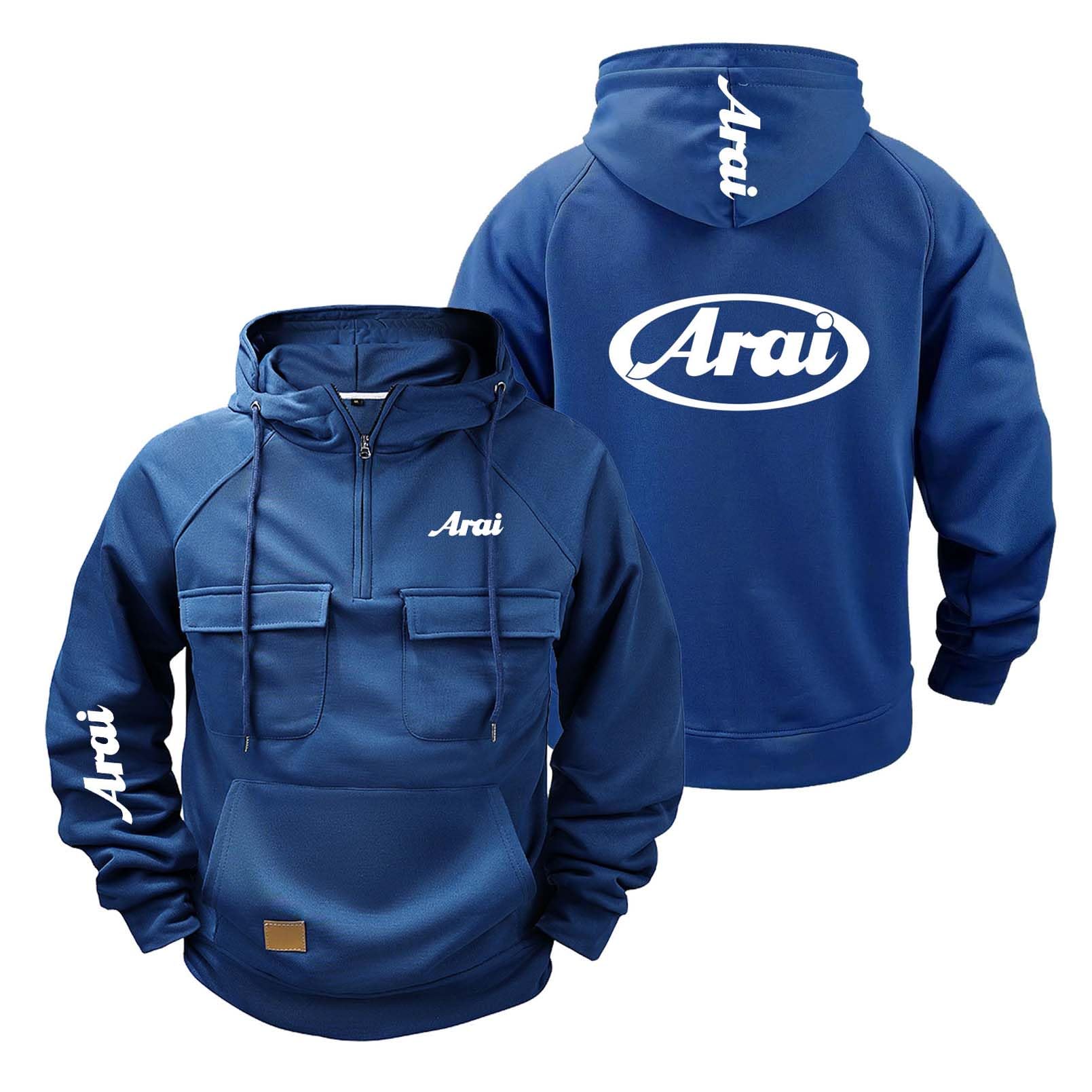 FBWZSAG Mens Hoodie for A.R.A.I Sportstyle Outwear Tops with Pockets Hoody Hooded Gym Wear Spring Autumn Coat Half Zip Sweatshirts Plain Graphic Jacket-SLanSe||xx_l