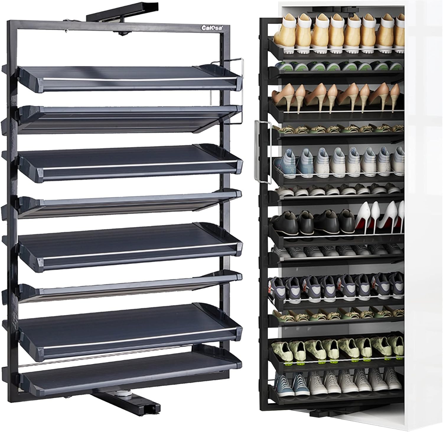 Shoe Storage Cabinet Cabinets Hallway Slim Cupboard Cupboards Hallways Slimline，Slim Shoe Cabinet Tall Narrow Cupboard with 360° Rotating Rack Ideal for Hallways and Small Spaces Stylish Rat