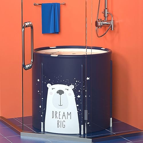 Miniatura 3 de Bañera portátil para adultos plegable no inflable con cubierta, adecuada para ducha pequeña, spa para adultos, baño familiar