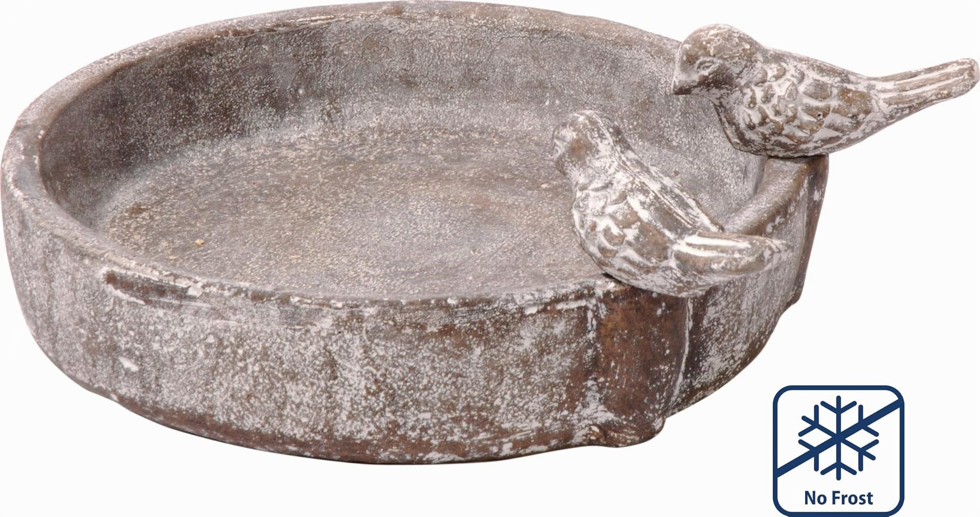 dobar® Classica abbeveratoio per uccelli da piscina – bagno per uccelli in cemento – bacino per uccelli selvatici – abbeveratoio per giardino/terrazza/balcone – Ø 24,5 cm – grigio