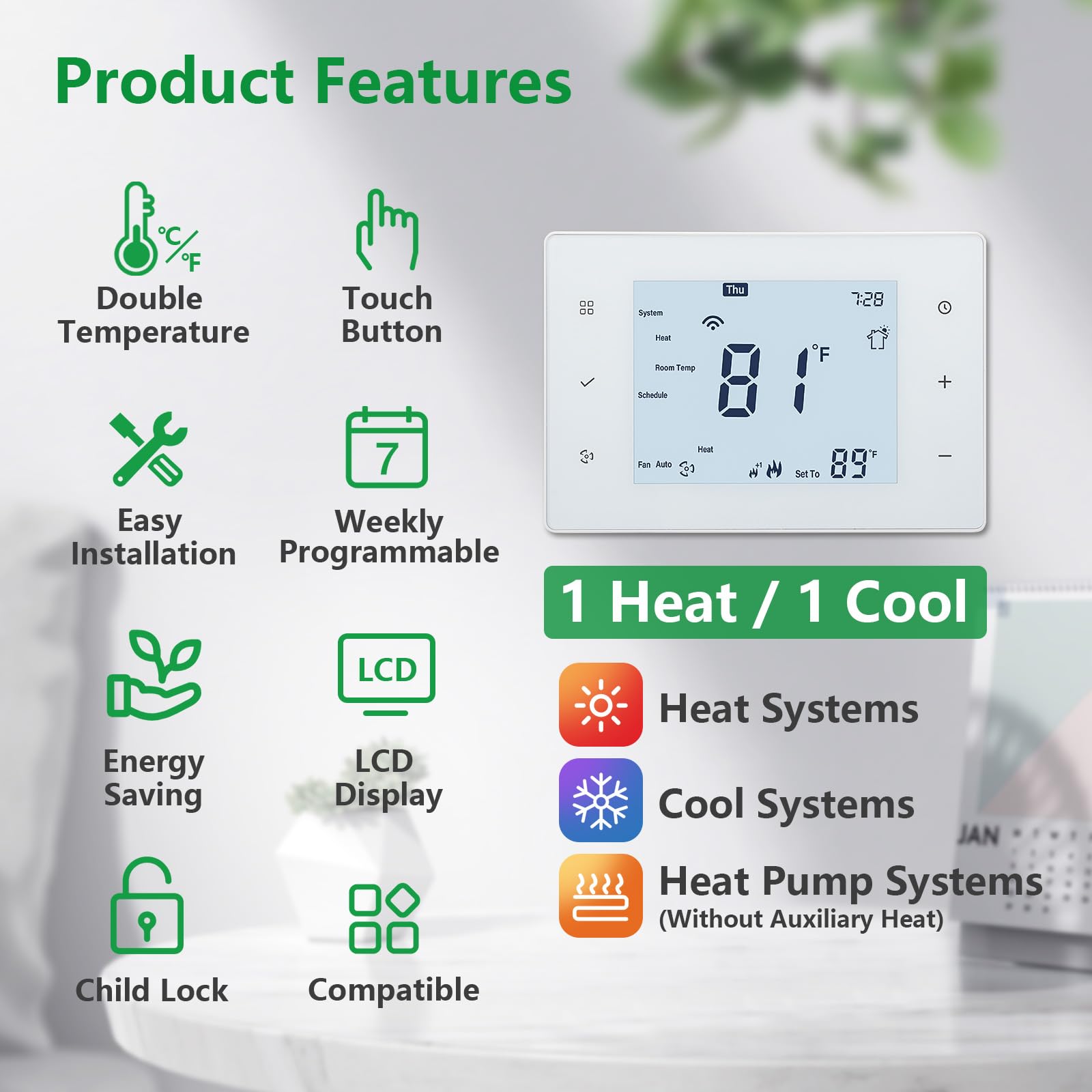 Room Best Underfloor Heating Thermostat Smart WiFi 7 Days Programmable