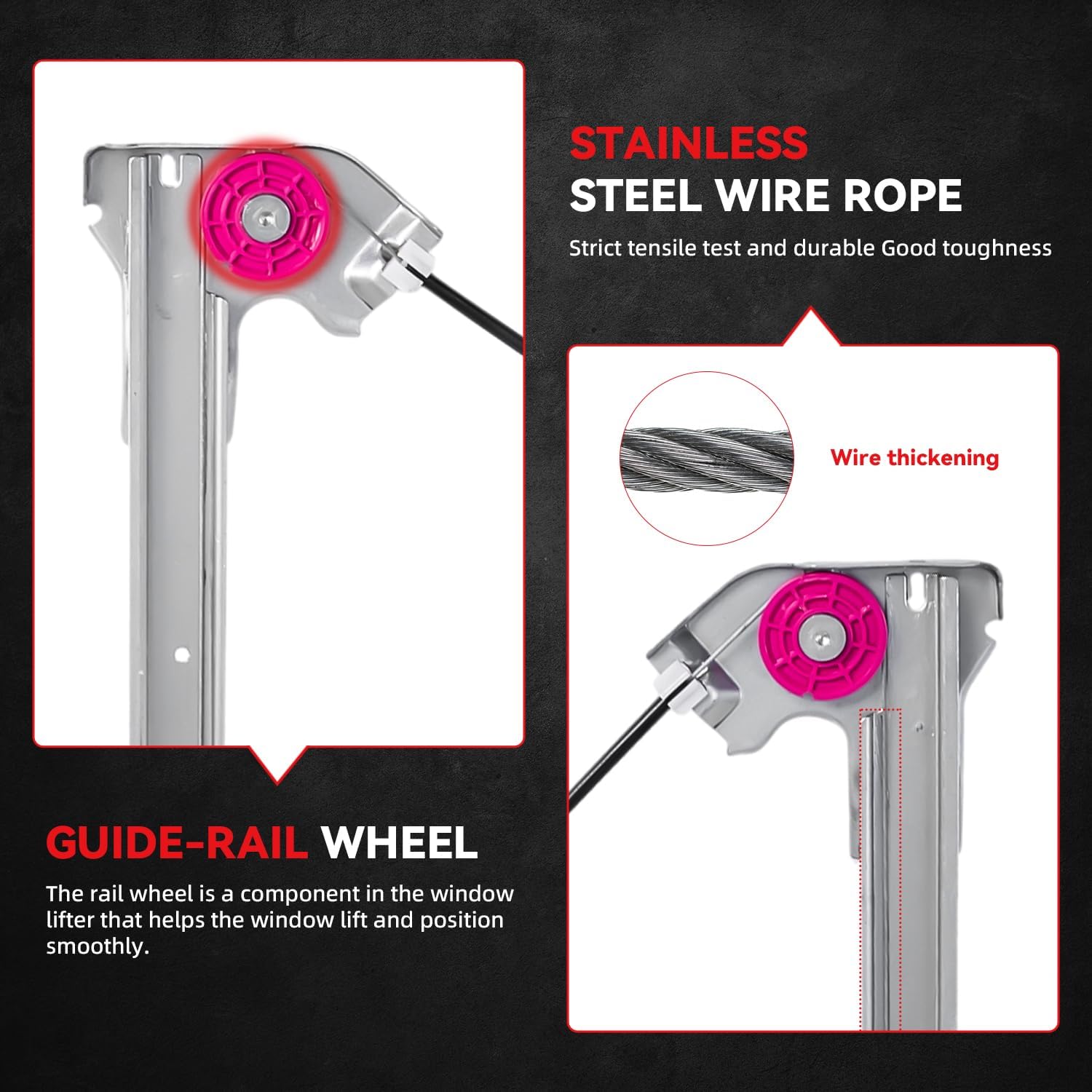 Rear Left Driver Side Power Window Regulator with Motor Assembly - Compatible with 2006-2008 Lincoln Mark LT 2004-2008 Ford F-150 Crew Supercrew Cab with 4 Full Size Doors Only - 741-968