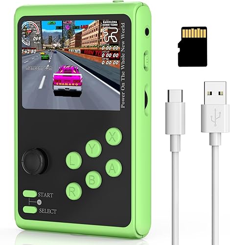 Consola de juegos de mano retro con 5000 juegos clásicos integrados, pantalla IPS de 3.5 pulgadas y función de banco de energía portátil