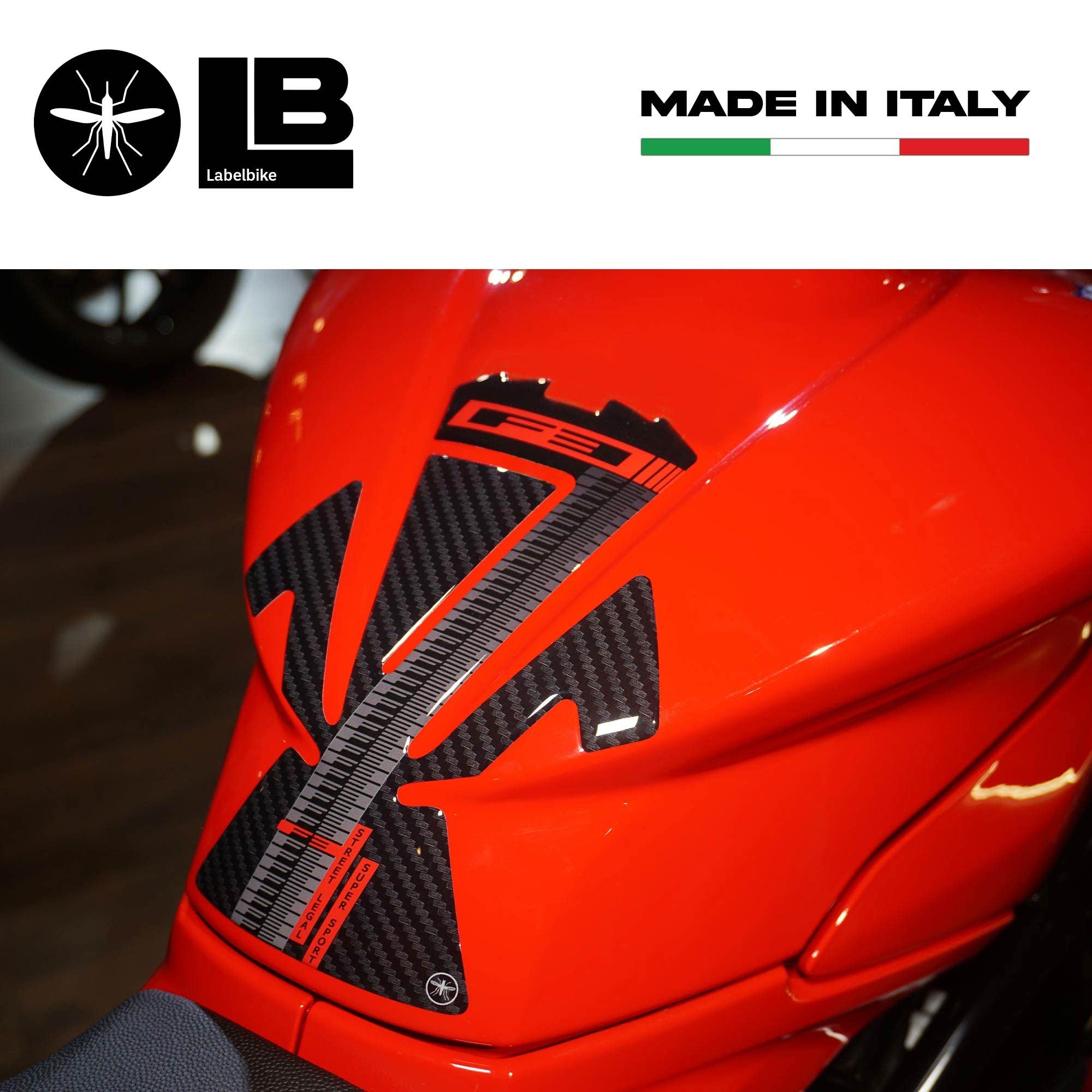 Labelbike Adesivo Paraserbatoio 3D Resinato – Per Mv Agusta Brutale 1000RR Rosso