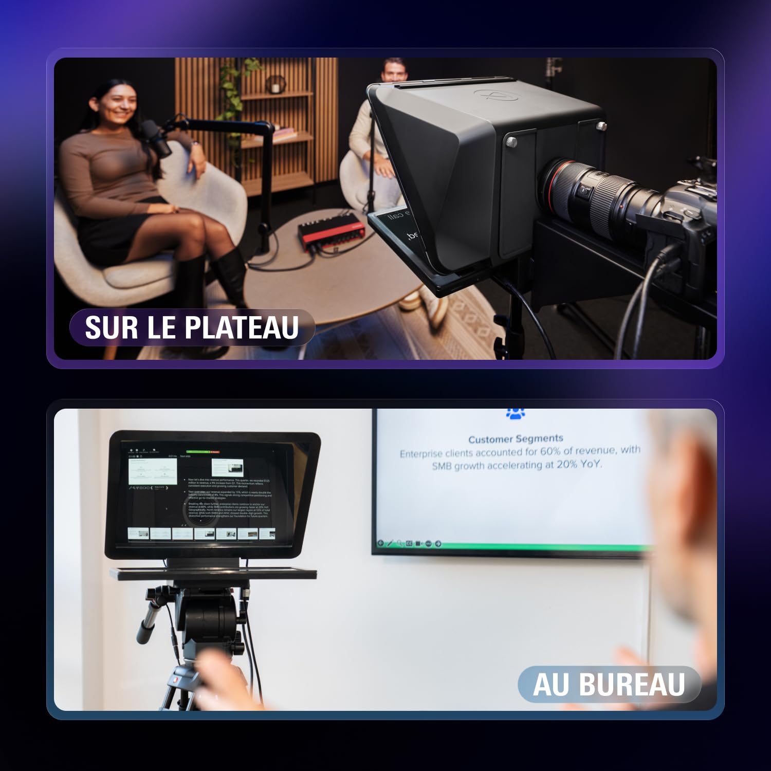 Elgato Prompter XL – Téléprompteur Grand Format avec écran Amovible, Moniteur visioconférence, pour appareils Photo et caméras de Studio, Installation Simple par USB-C 3.2 (PC&Mac)