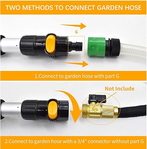 Miniatura 5 de Buyplus Herramientas de limpieza de canaletas desde el suelo, accesorio de manguera limpiadora de canaletas de lluvia con postes de extensión de