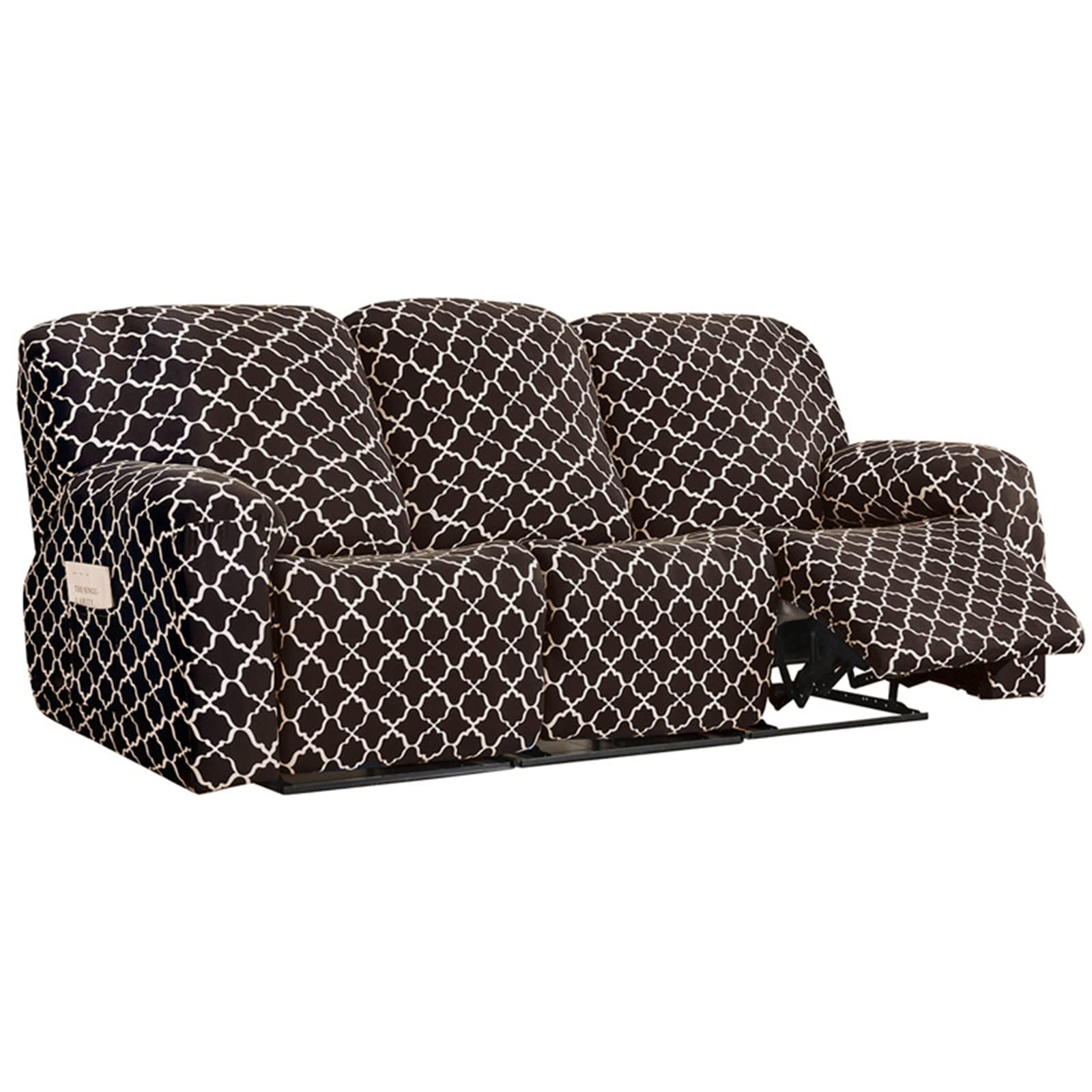 Funda elástica para sofá reclinable de 4 plazas con ajuste jacquard 360°