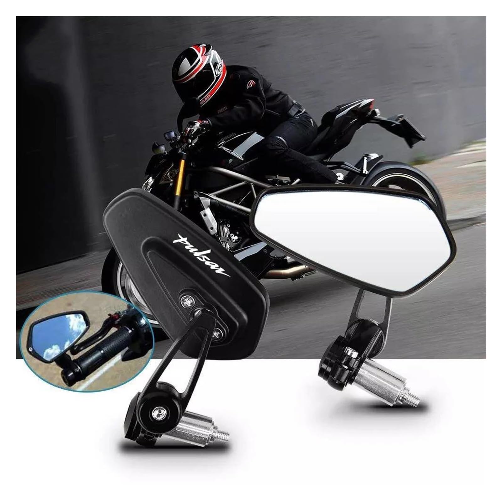 Rétroviseurs De Moto Pour Bajaj Pulsar NS 200 160, 2 Pièces, Montage Sur Embout Guidon
