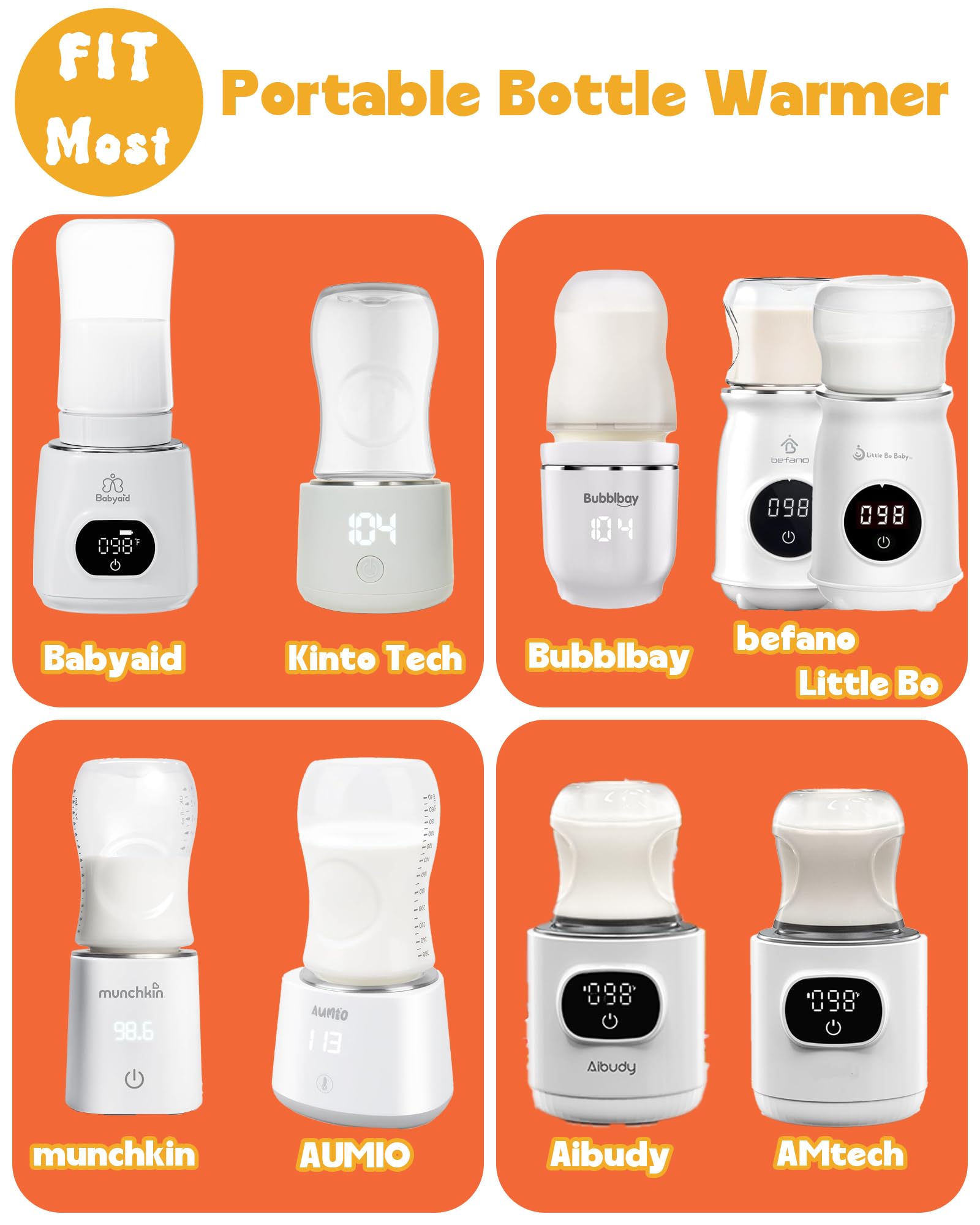 Babyaid MW-080 Portable Baby Bottle Warmer Replacement Gasket, 2 Pieces Seal Ring Fit for Babyaid/Befano/Munchkin/Little bo Baby/Bubblbay/Kinto tech/Aibuby/AUMIO/OMtech Portable Bottle Warmer