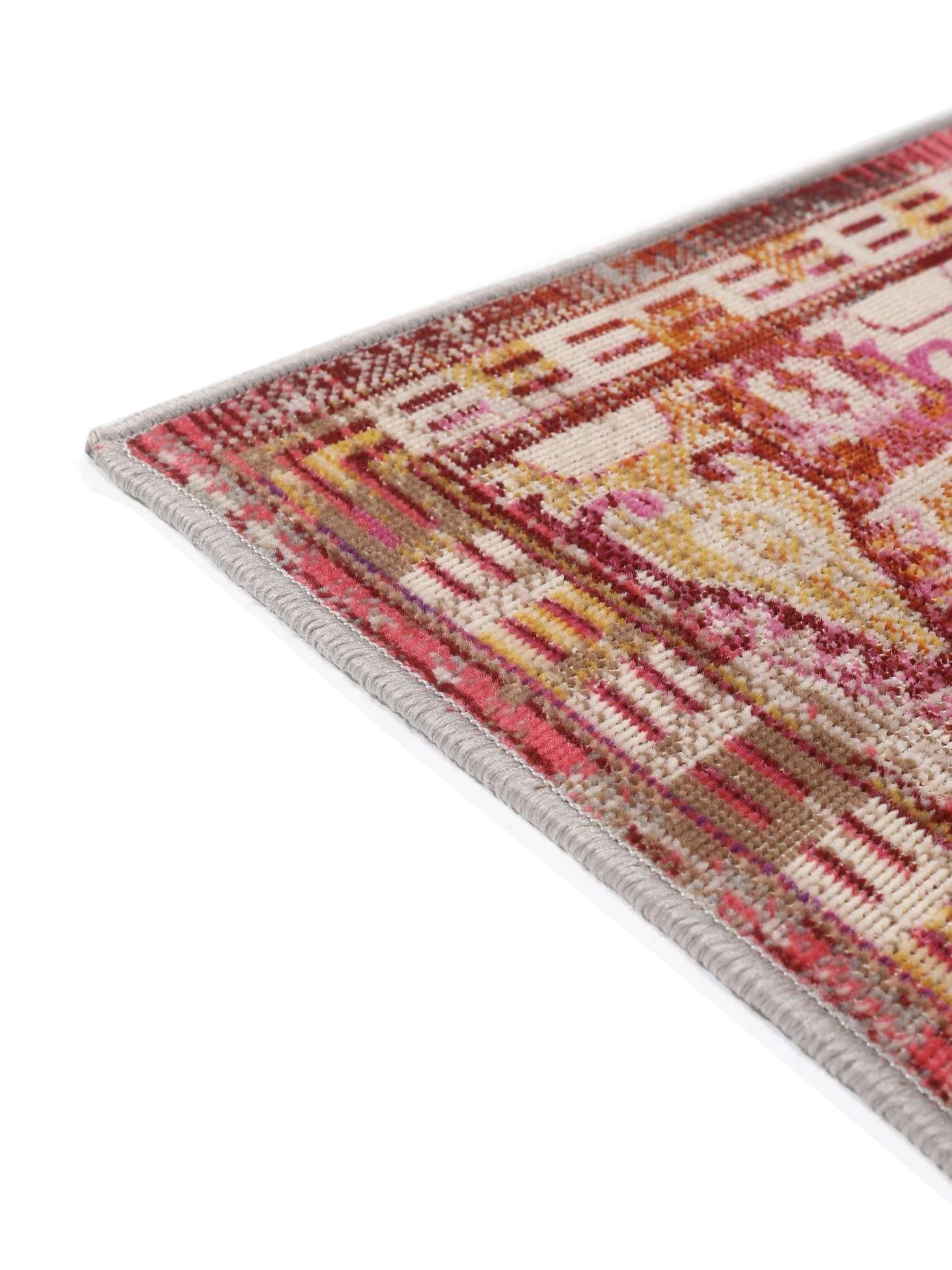 RugVista Nenax, Dywan, Nowoczesne, 200 x 300 cm, Prostokąt, Niski, Pokój dzienny, Kuchnia, Prać wyłącznie ręcznie, oeko_tex_100, Czerwony/Różowy